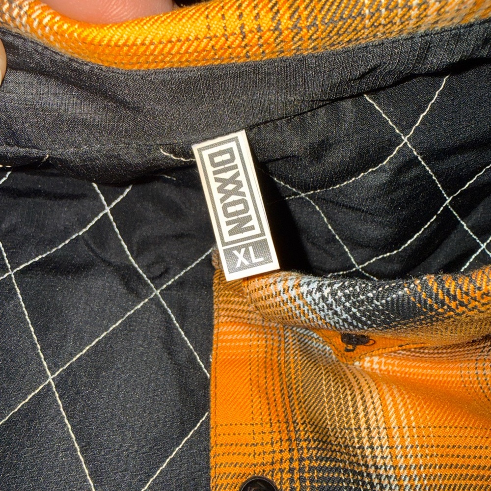 DIXXON Black and Orange Quilted Plaid Reversible Jacket